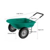 Nature Spring 2-Wheeled Garden Wheelbarrow, Large Capacity Rolling Utility Dump Cart, Residential DIY Landscaping 232780QLJ
